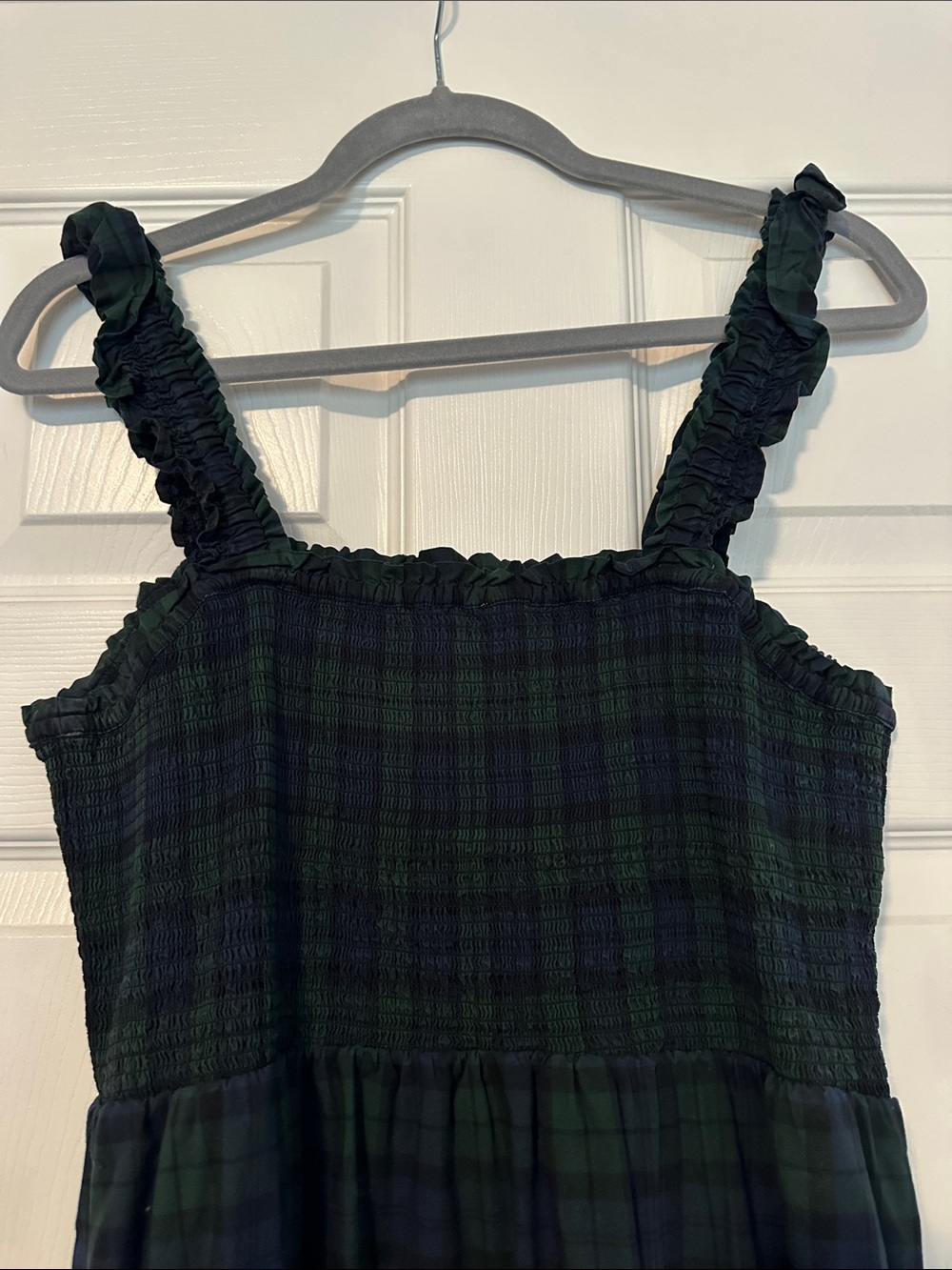 J. Crew Blackwatch Plaid Maxi Dress - Dark Green and Navy - Picture 7 of 8